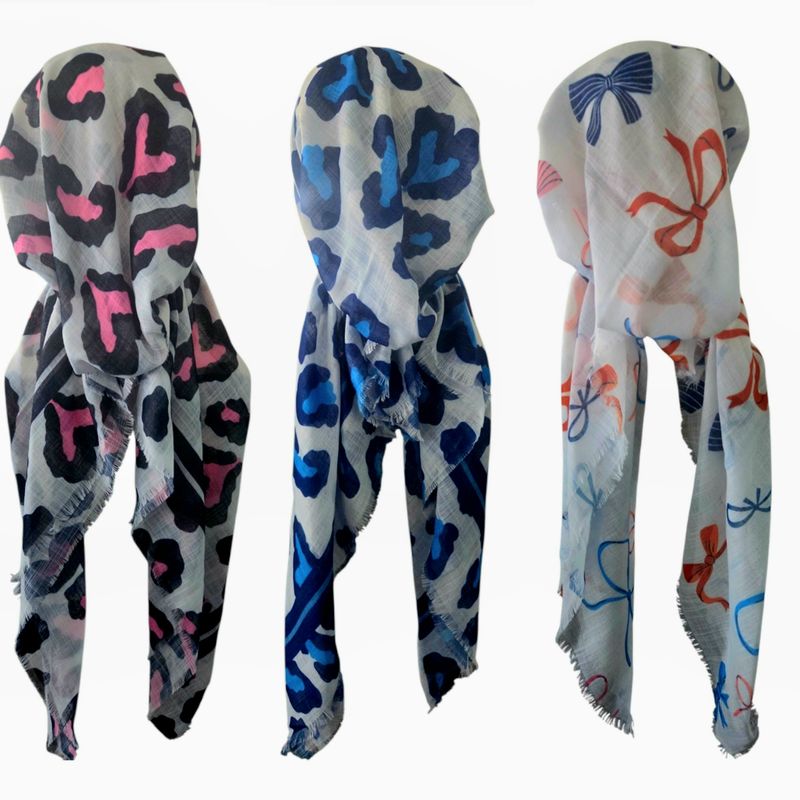 Bright &amp; Summery Asst. - soft fringes pretied tichels