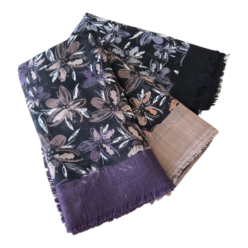 Soft fringes - midnight floral - square tichels