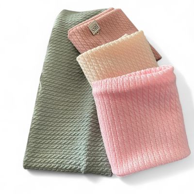 Fine cable ribbed flat headbands (wide and narrow)