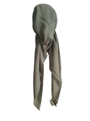 Medium green - soft fringes pretied tichel