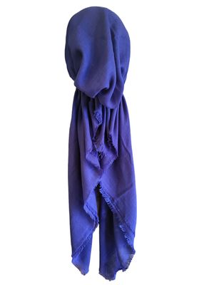 Bright blue solid  - soft fringes pretied tichel