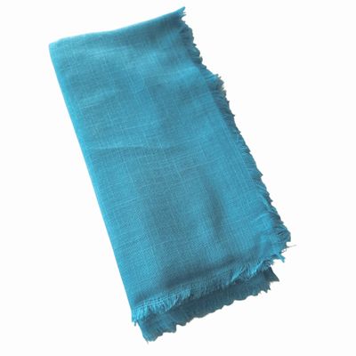 Solid soft fringed tichel - turquoise 