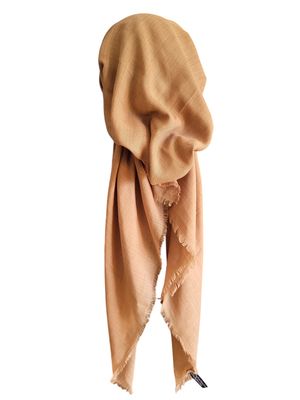 Light brown  solid  - soft fringes pretied tichel