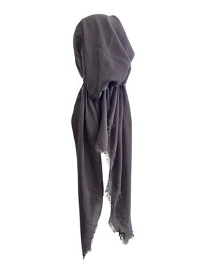 Dark gray solid  - soft fringes pretied tichel