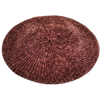 Narrow ribbed chenille snood - brick