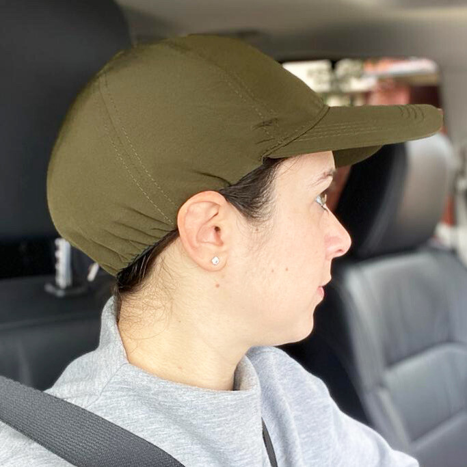 All glammed up - "sweat free" caps w/closed back