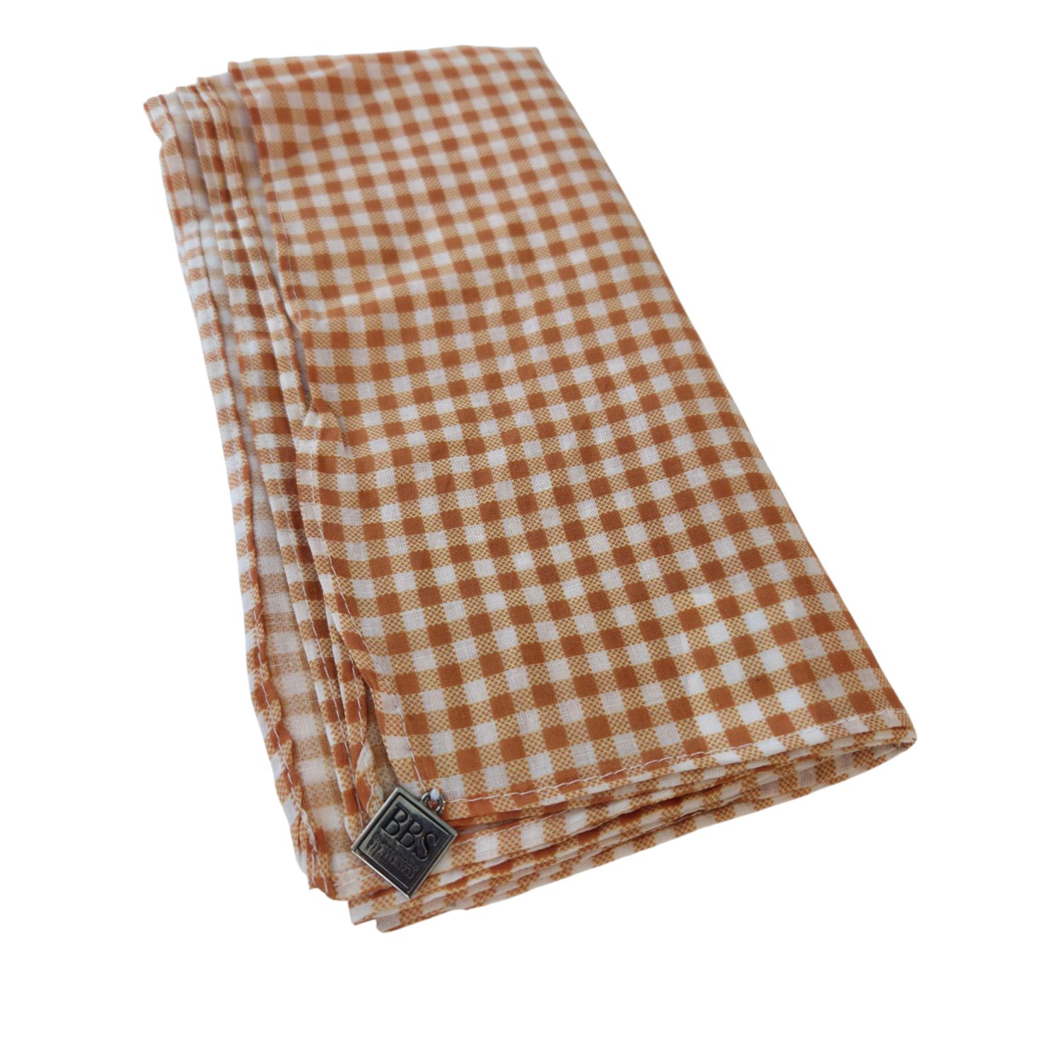 Gingham Cotton Tichel - yellowish gold
