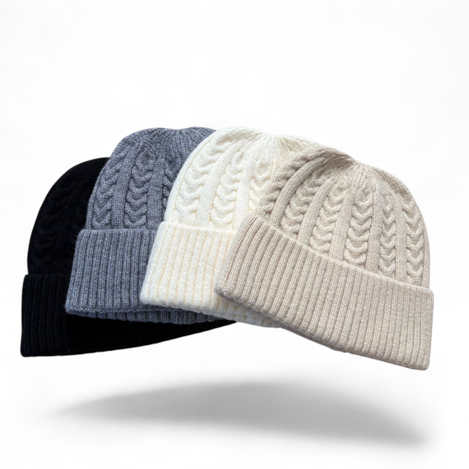 Cable Knit fold-over hat/Beanie