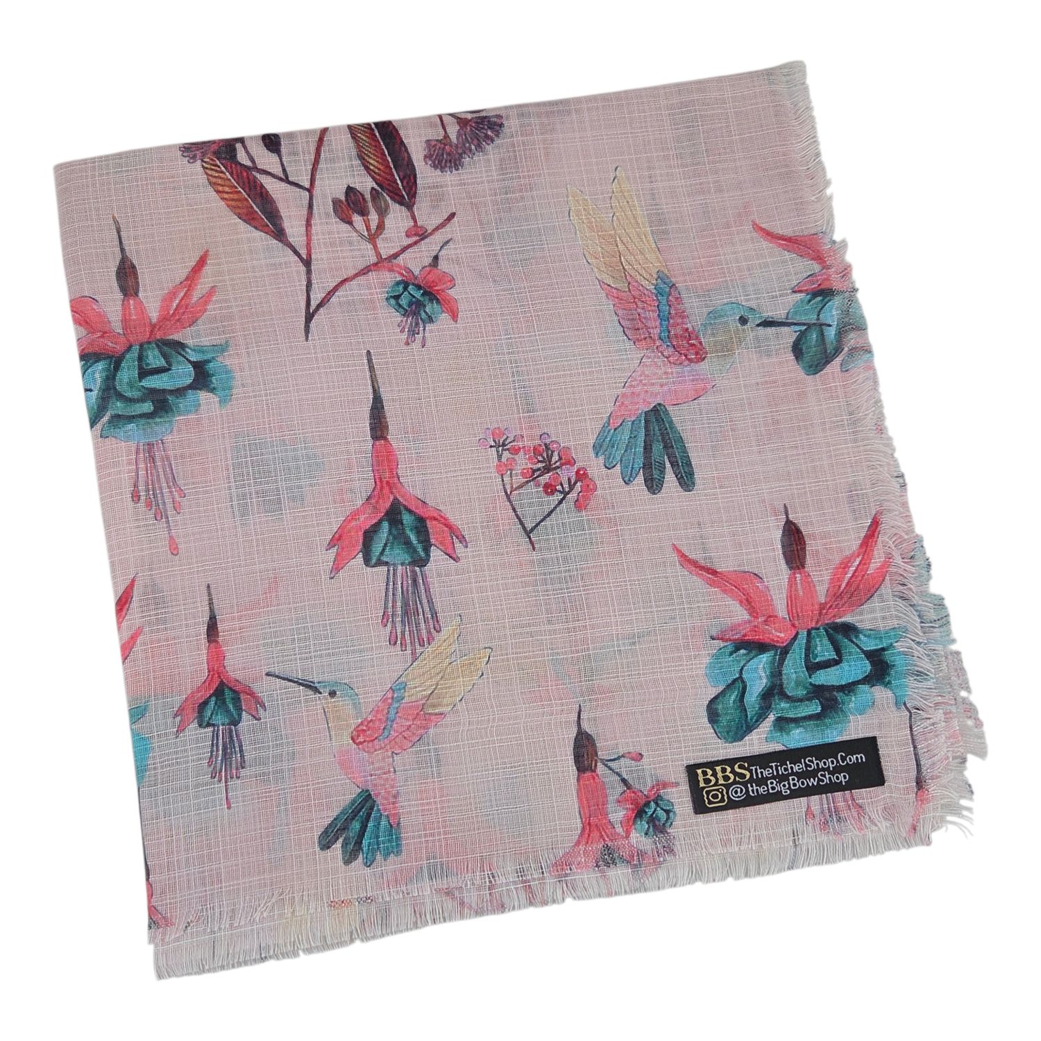 Pinkish beige - Avian Garden - Soft Fringed Tichel