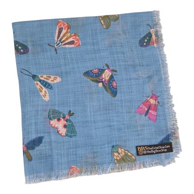 Light denim - butterfly - soft fringes tichel
