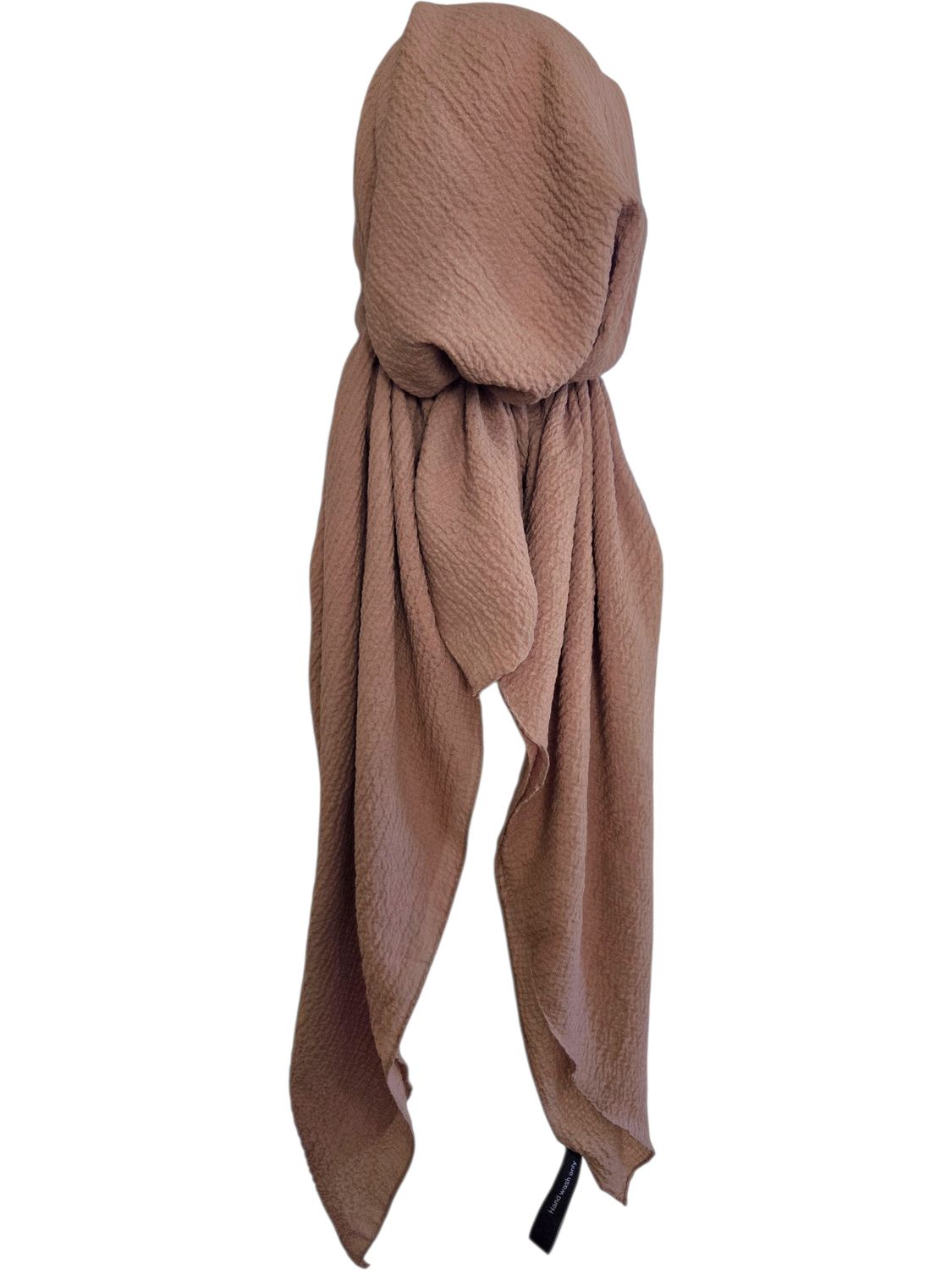 Light brown textured solid pre-tied tichel
