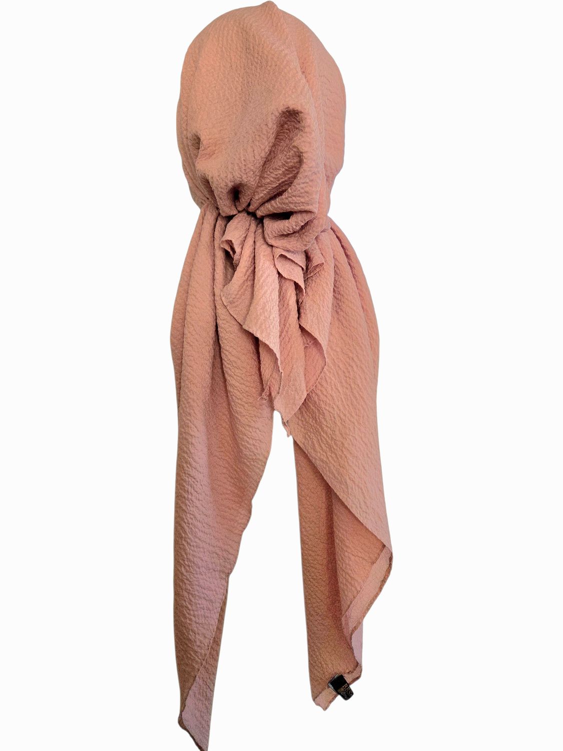 Light pink textured solid pre-tied tichel