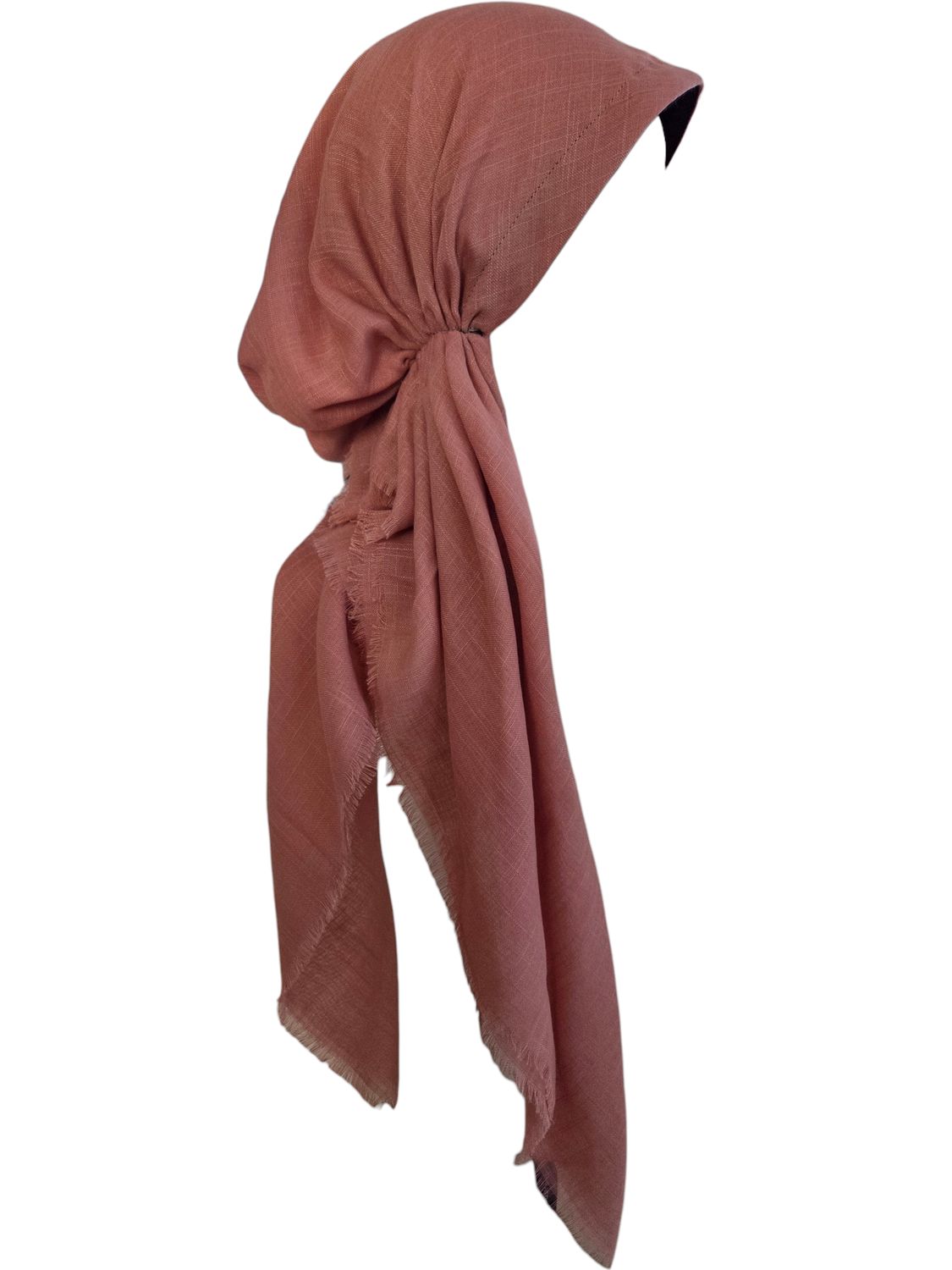 Light copper solid  - soft fringes pretied tichel