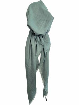 Ocean green solid  - soft fringes pretied tichel