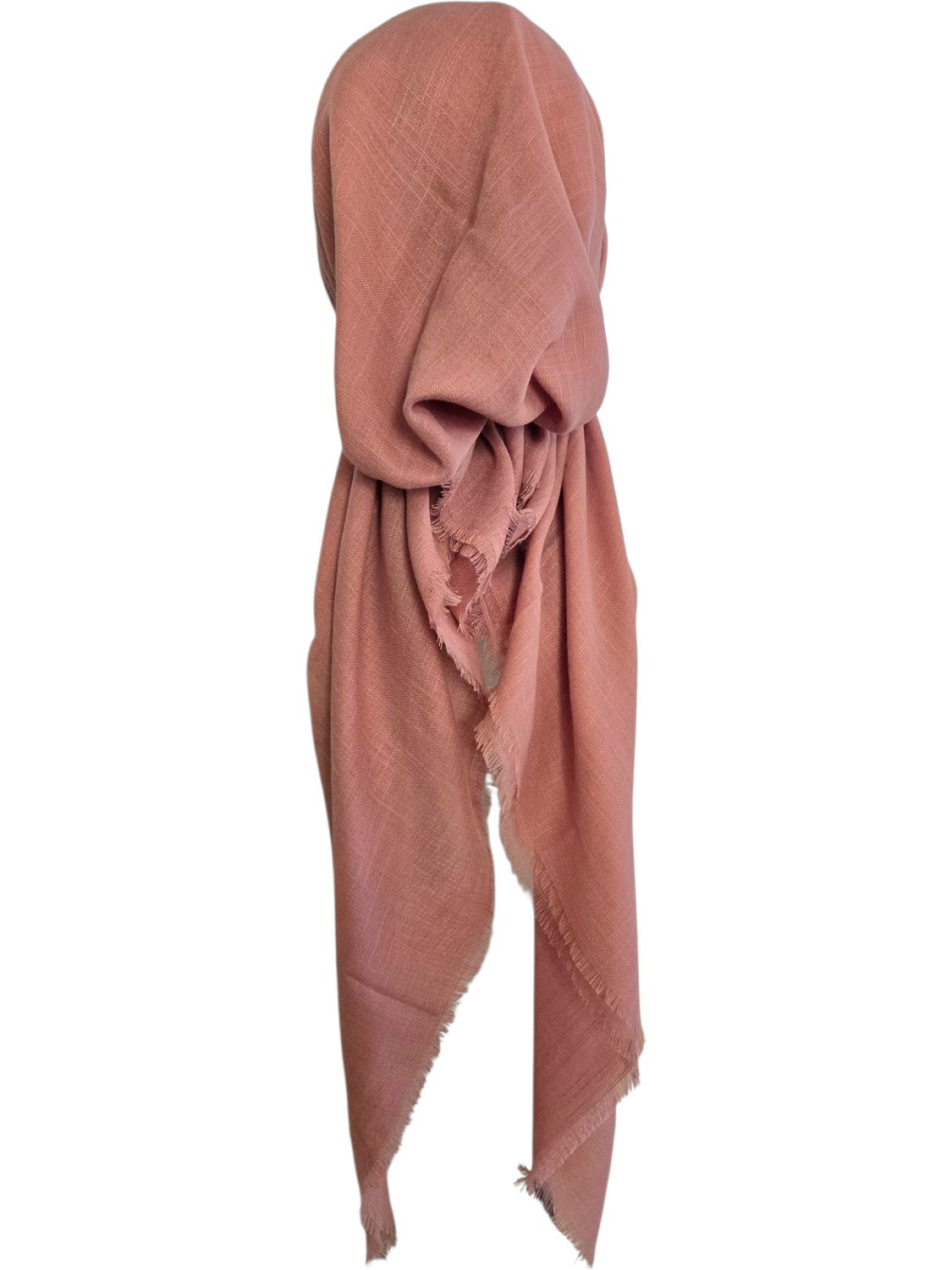 Pinky mauve solid  - soft fringes pretied tichel