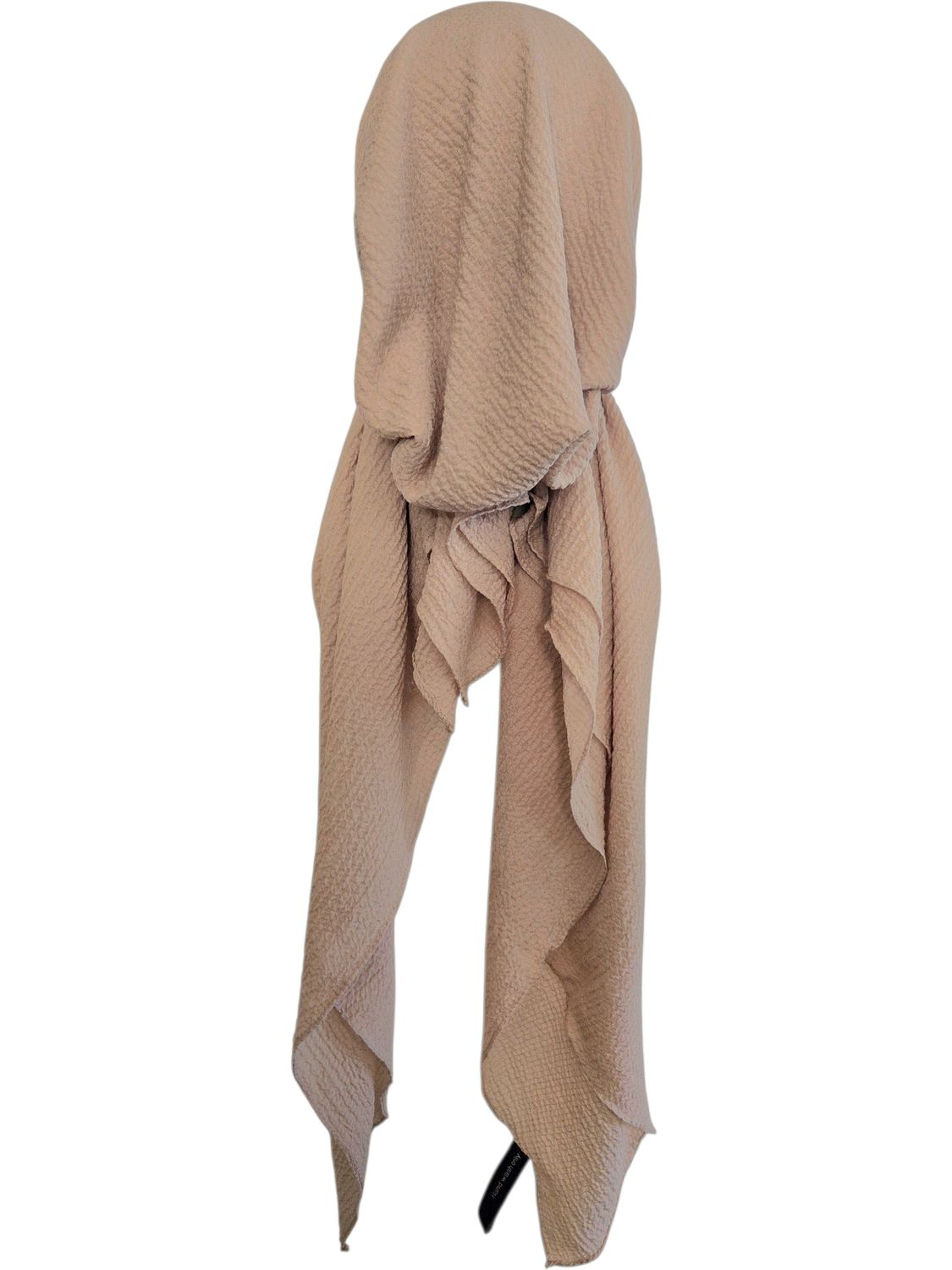 Beige textured solid pre-tied tichel