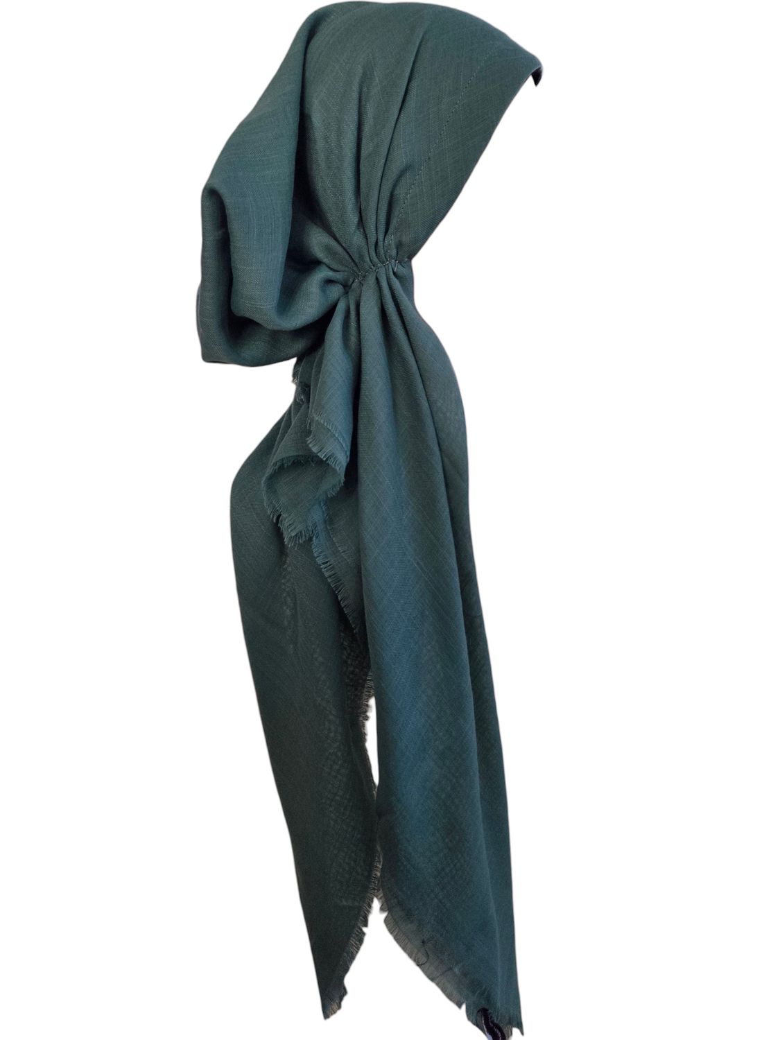 Bright green solid  - soft fringes pretied tichel