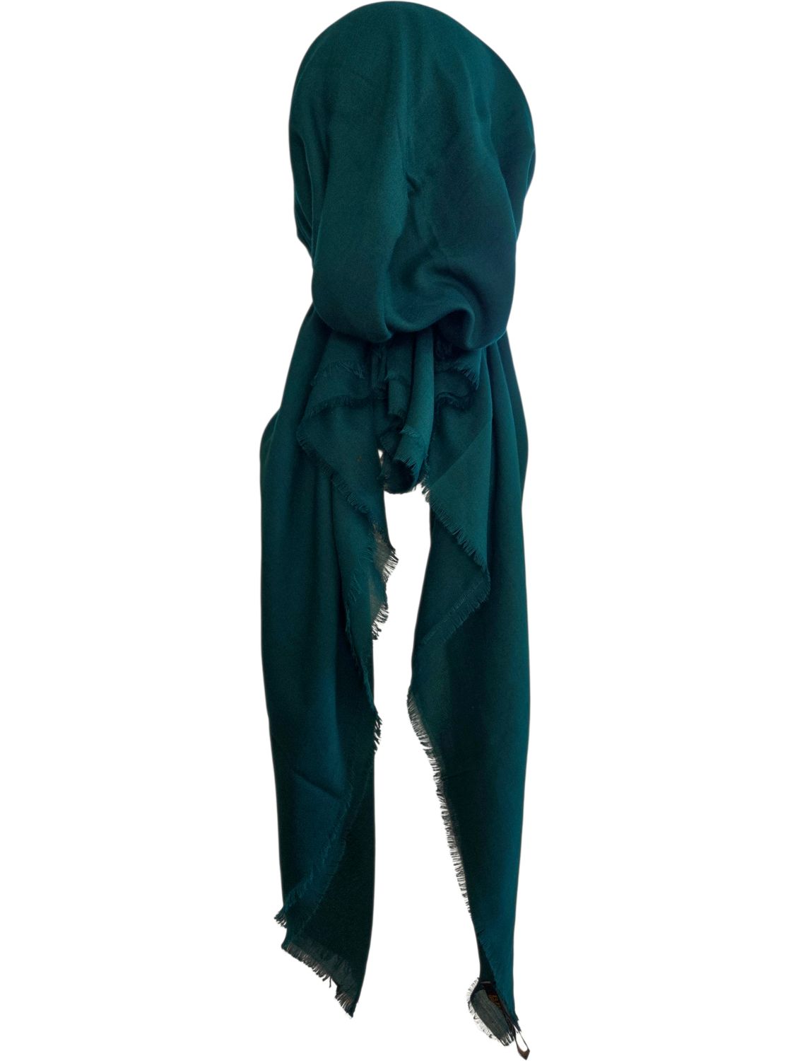 Bright green solid  - soft fringes pretied tichel