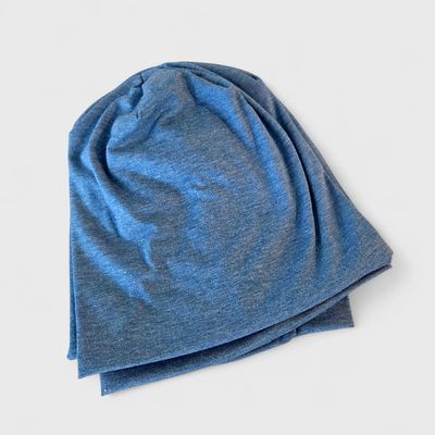 Heather denim color thin cotton beanie