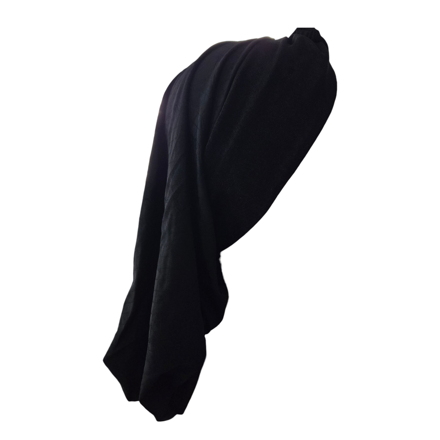 THIN - slinky black knot snood w/ front design