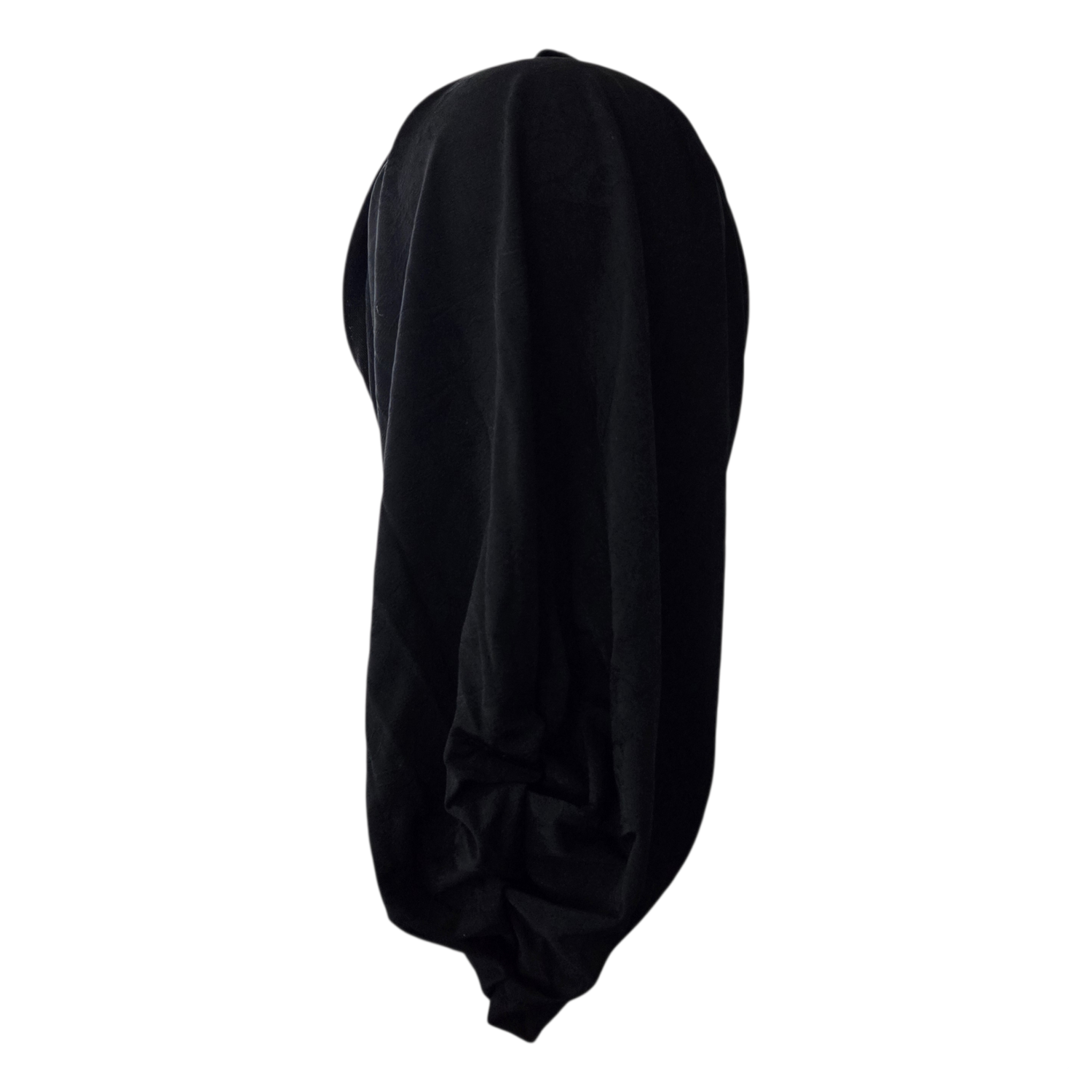 THIN - slinky black knot snood w/ front design