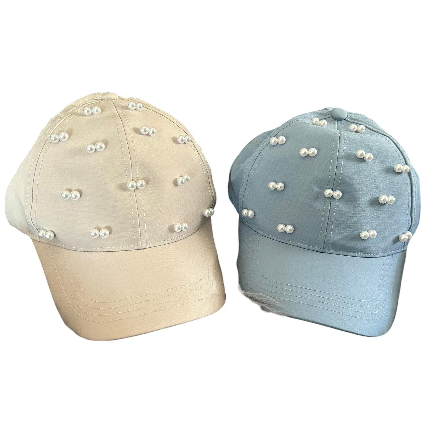 Pearled - "sweat free" caps w/closed back