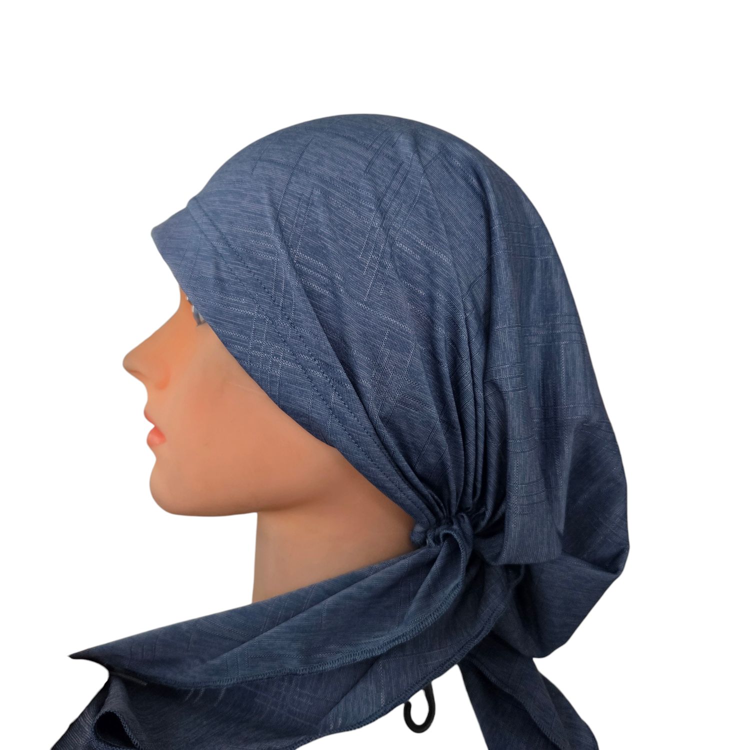 Denim blue - Dri-Fit pretied tichel w/band sewn in