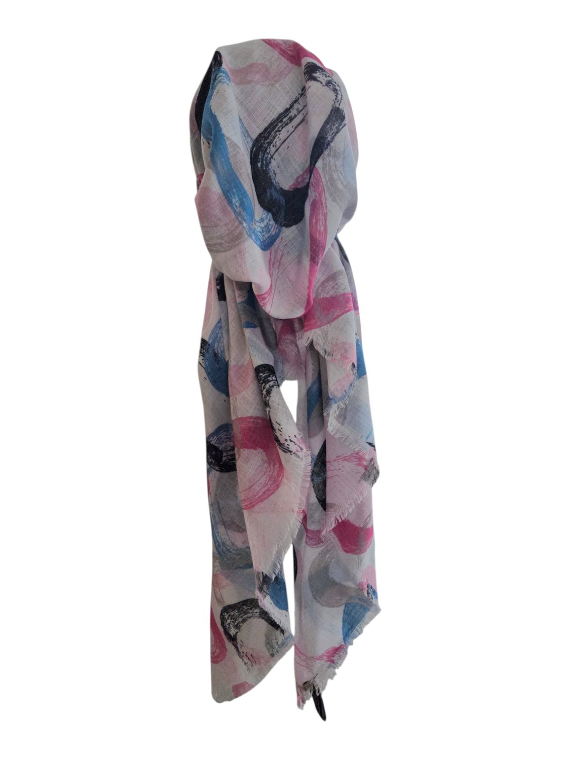 White  - Summer swirls - soft fringes pretied tichel