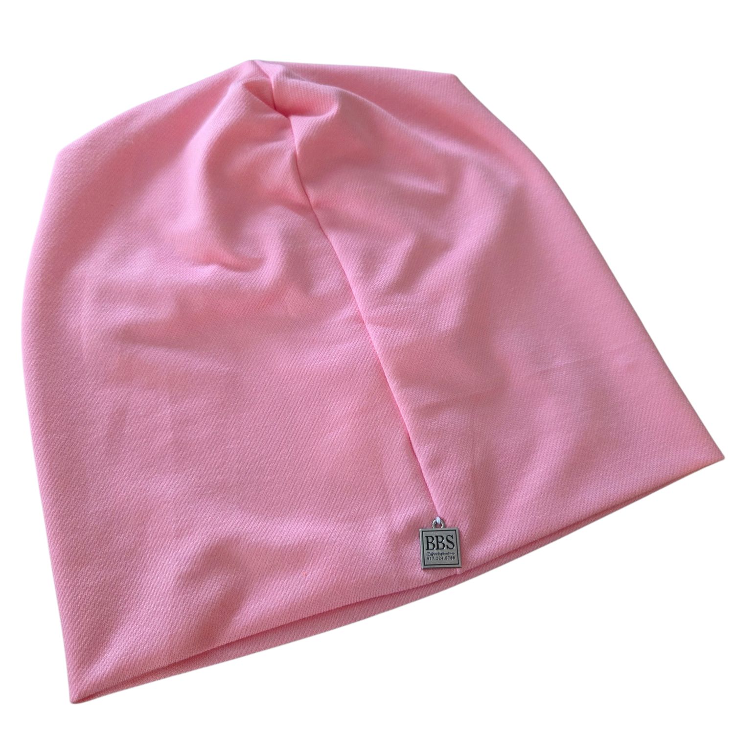 Pink denim cotton beanie