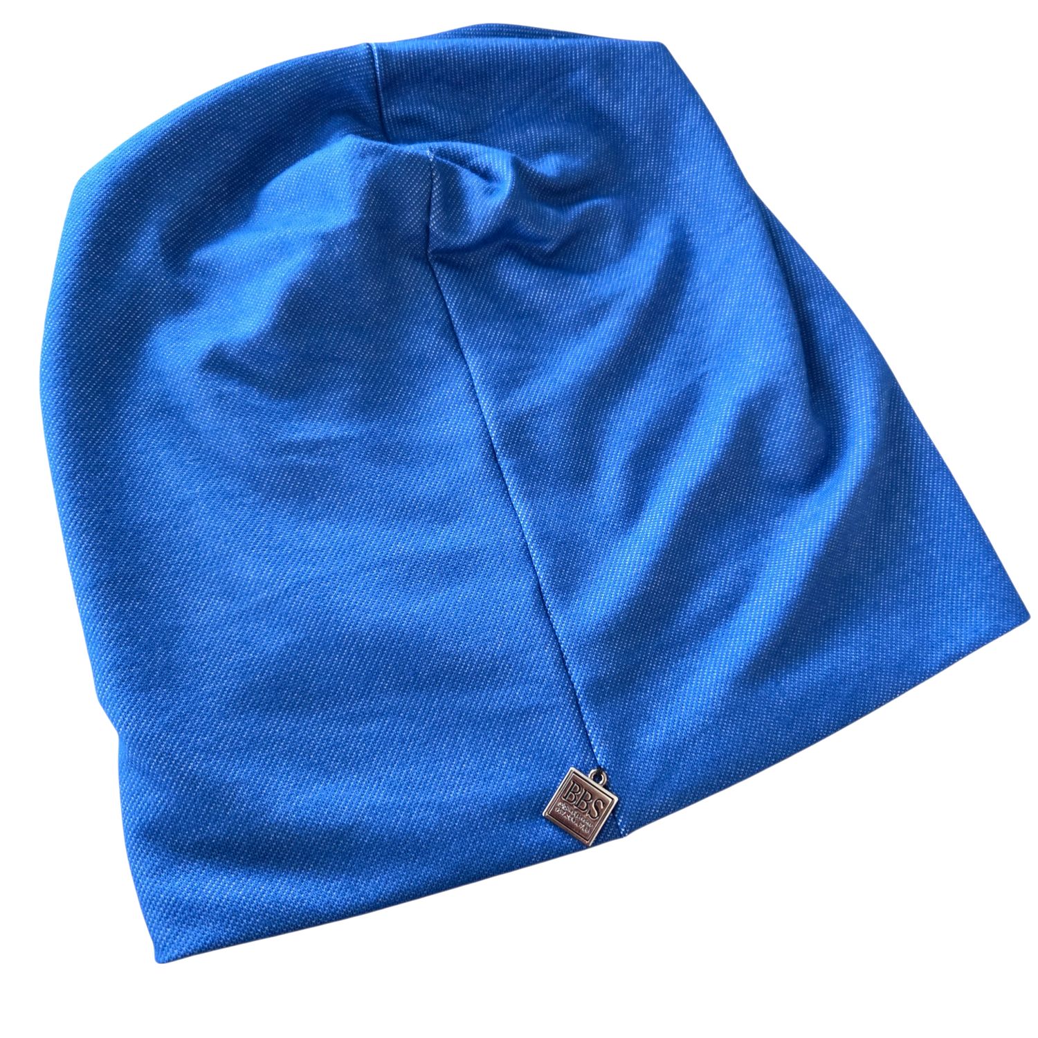 bright blue denim cotton beanie