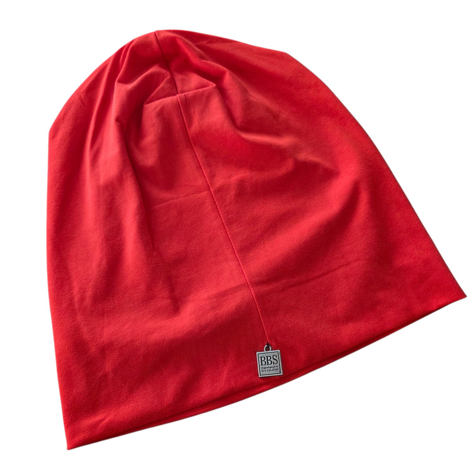 Deep coral  thin cotton beanie