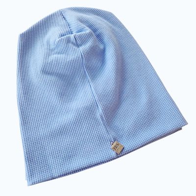 Light blue waffle cotton beanie