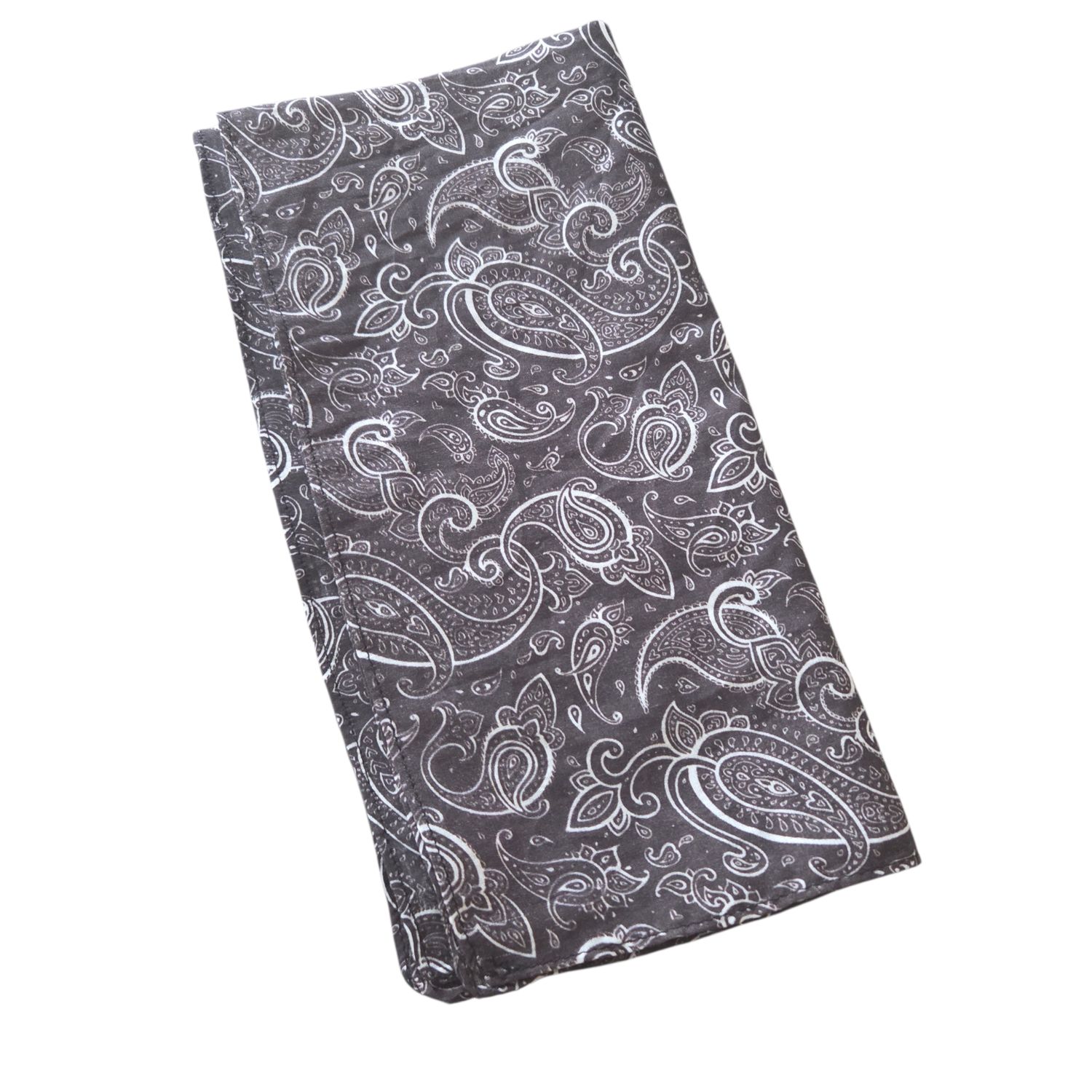 Black &amp; white paisley #2 patterned small square tichel - bandana