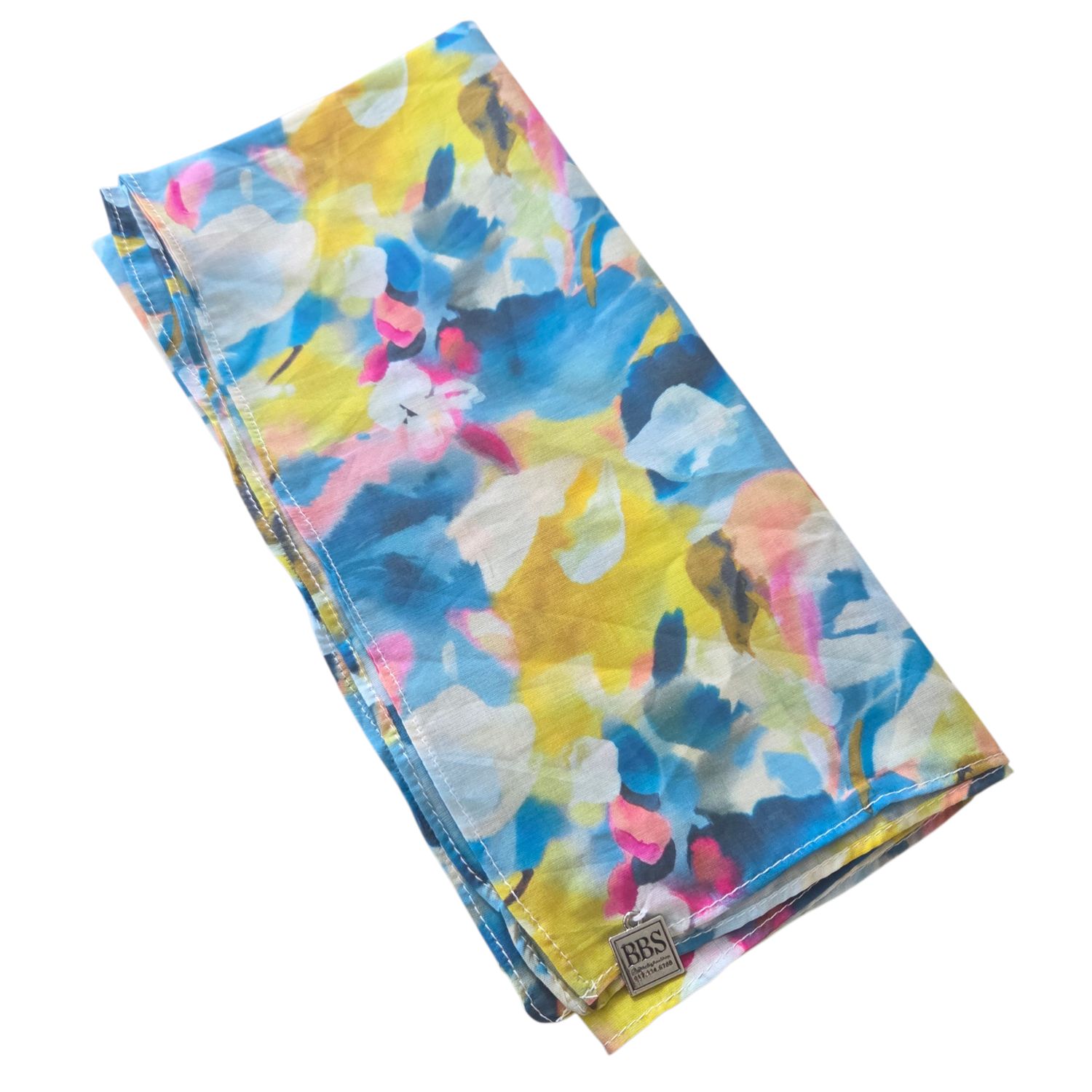 Burst of flowers patterned small square tichel - bandana