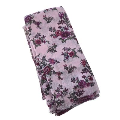 Pink - So many flowers - Soft Fringes Square Tichel