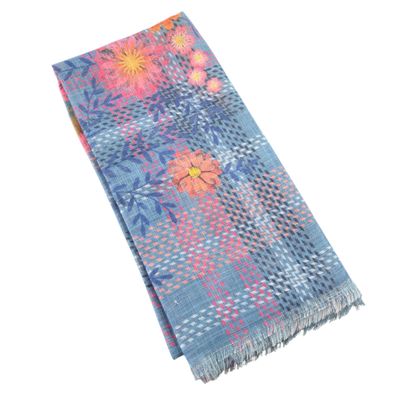 Blue  - yay summer - soft fringed tichel