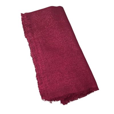 Solid slightly glittery soft fringed tichel - maroon