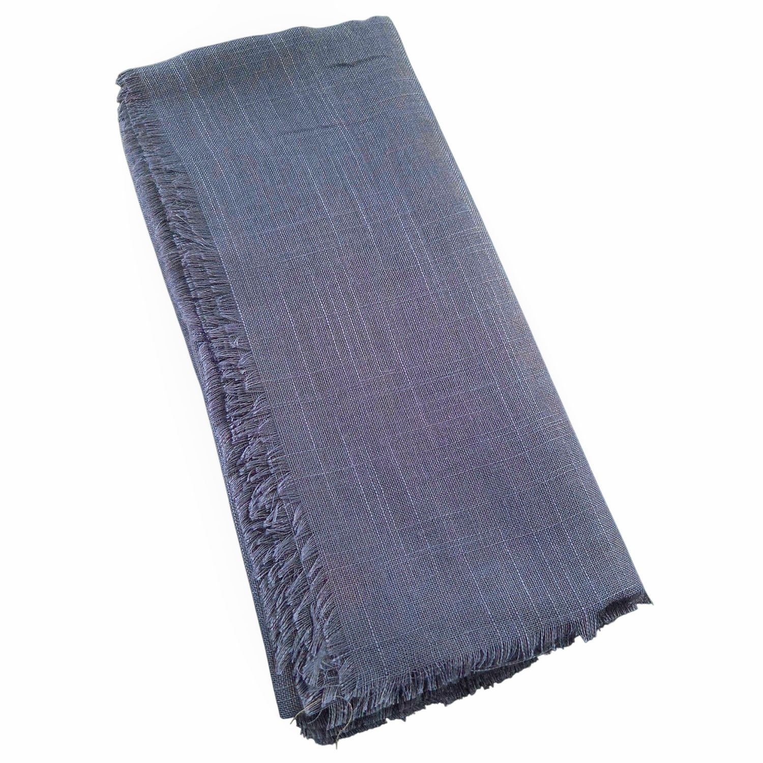 Solid soft fringed tichel - slate