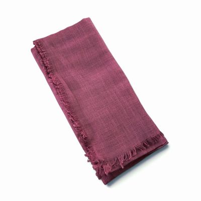 Solid soft fringed tichel - wine