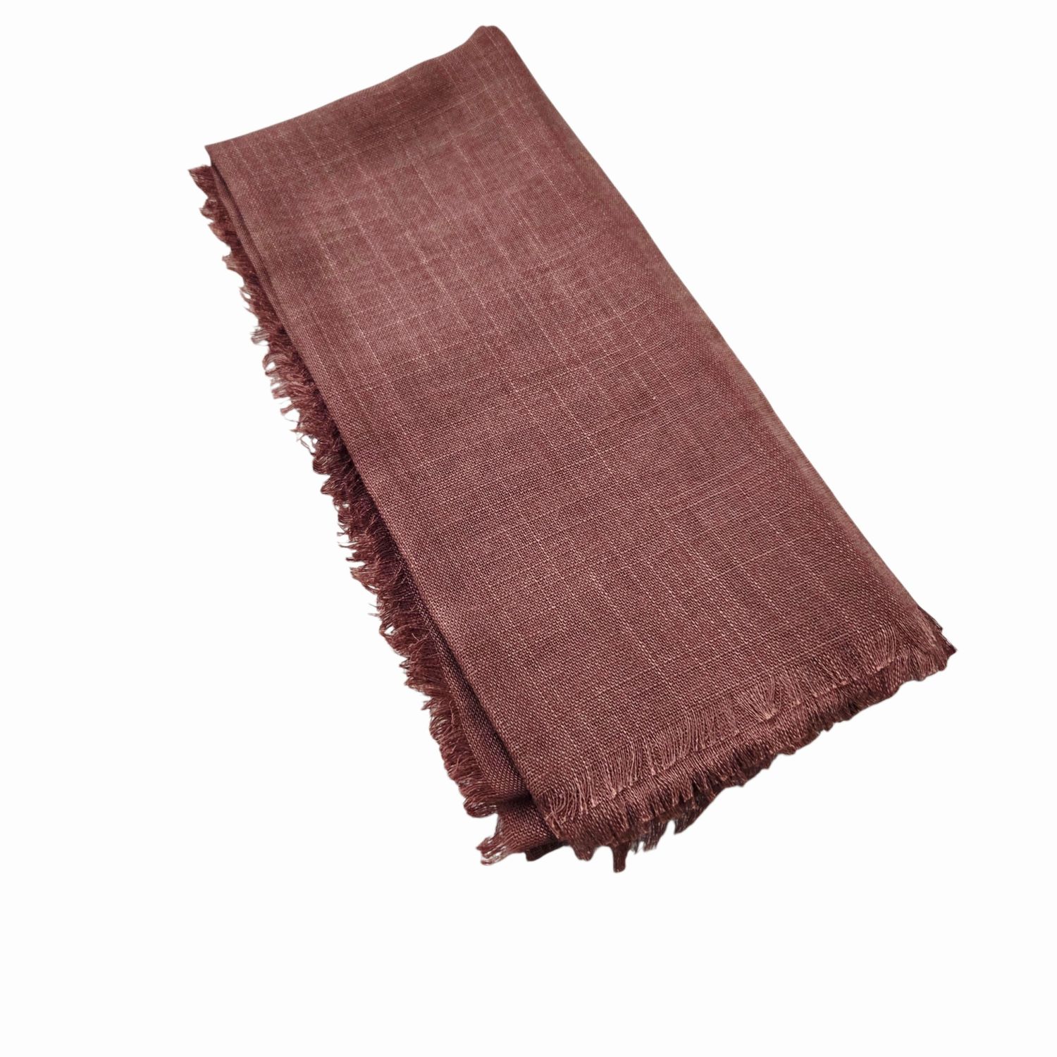Solid soft fringed tichel - brown