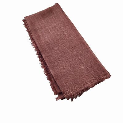 Solid soft fringed tichel - brown