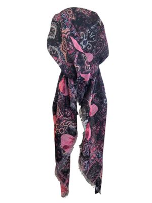 Black bows n' colors - soft fringes pretied tichel