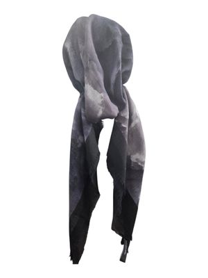 Black border tie dyed - soft fringes pretied tichel