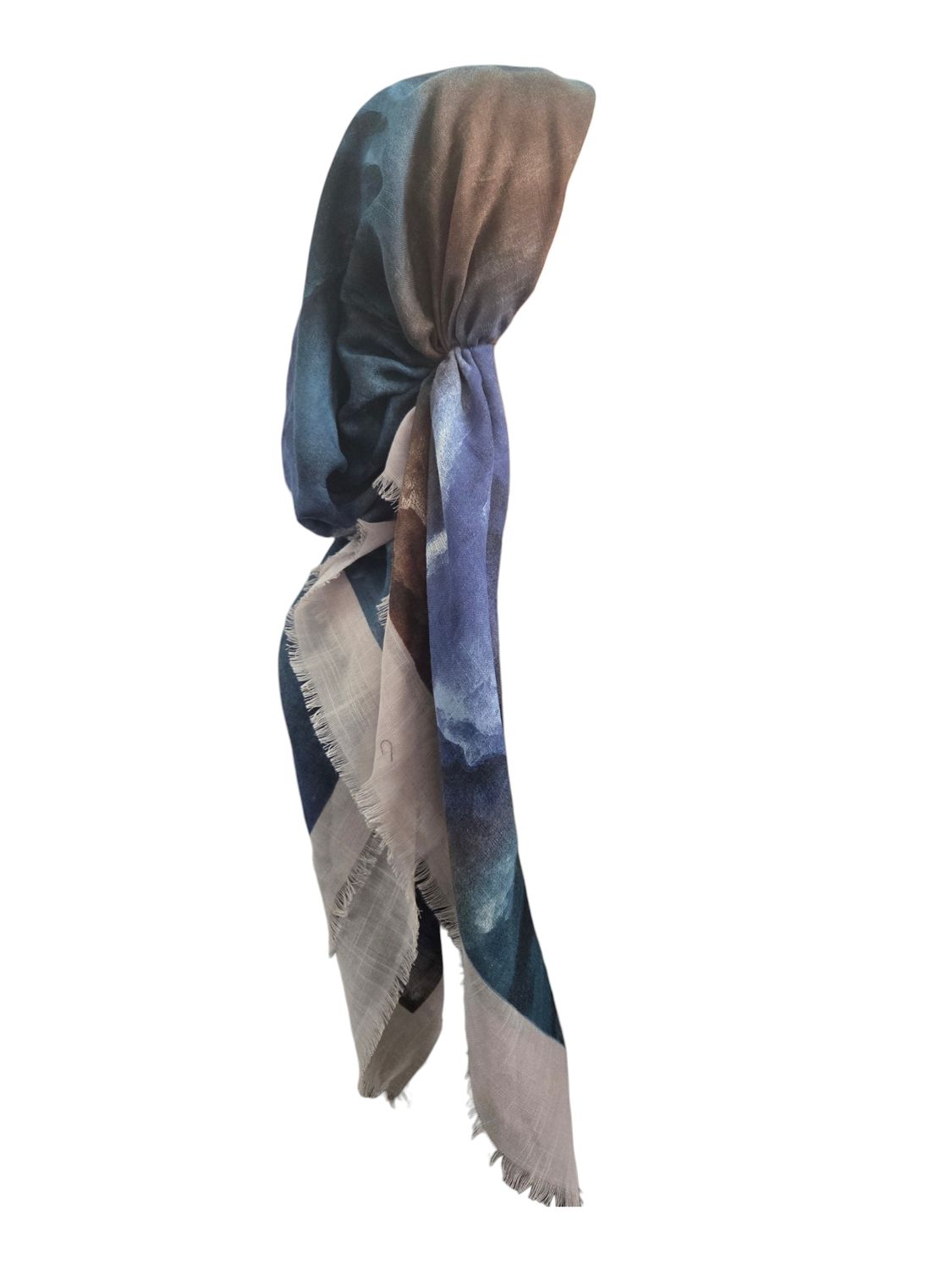Stone border tie dyed - soft fringes pretied tichel