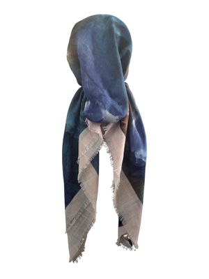 Stone border tie dyed - soft fringes pretied tichel