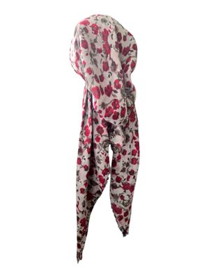 Stone floral garden - soft fringes pretied tichel