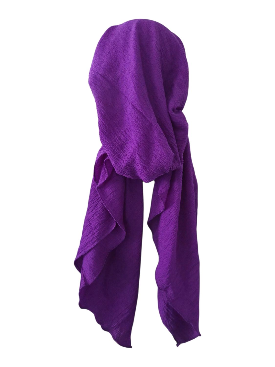 Bright purple textured solid pre-tied tichel