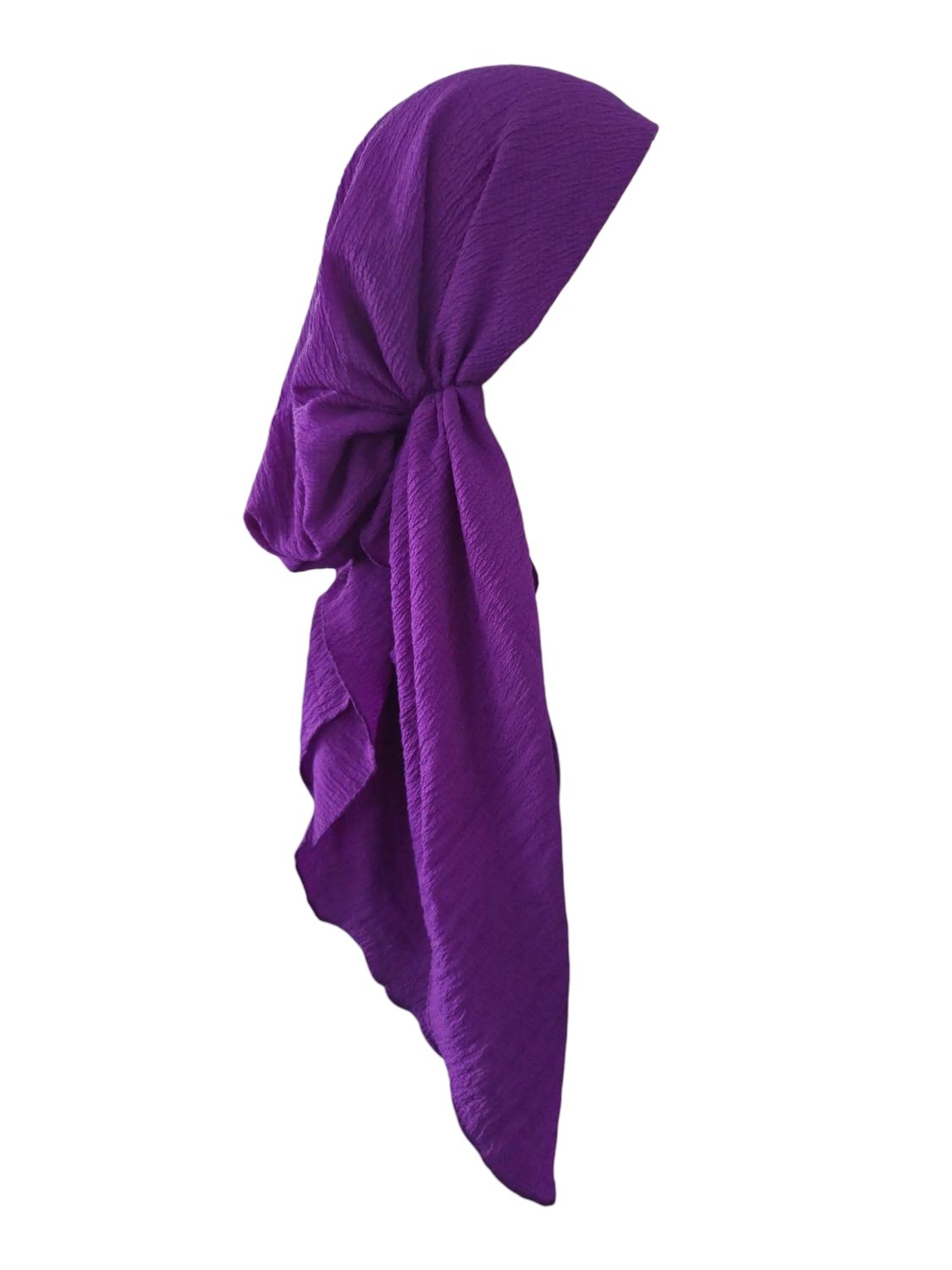Bright purple textured solid pre-tied tichel