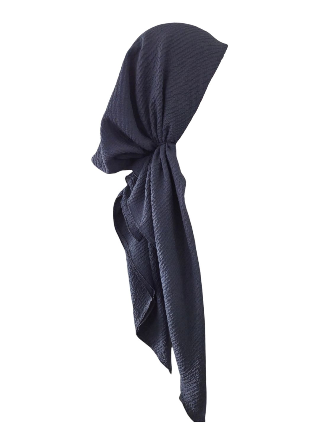 Slate textured solid pre-tied tichel