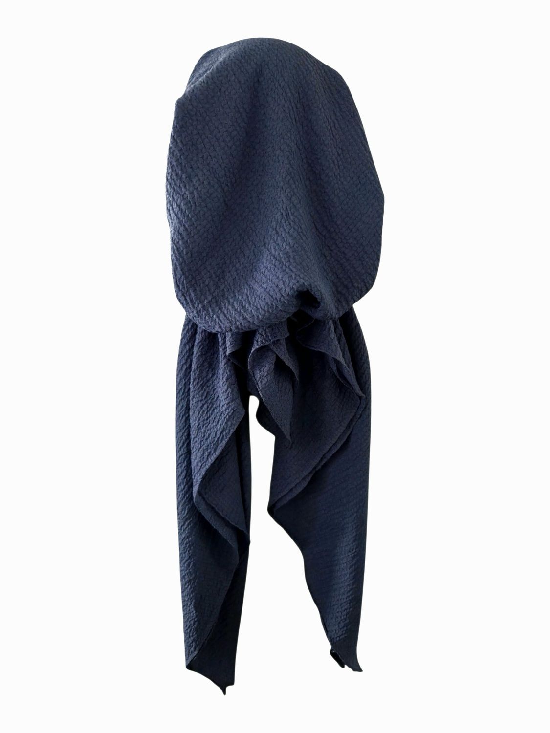 Slate textured solid pre-tied tichel